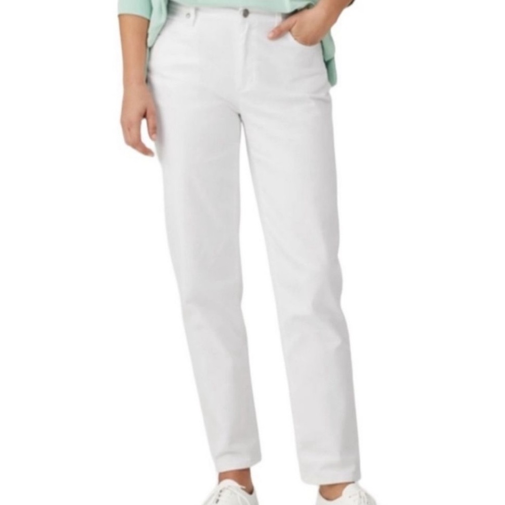 Eileen Fisher White Straight-Leg Jeans